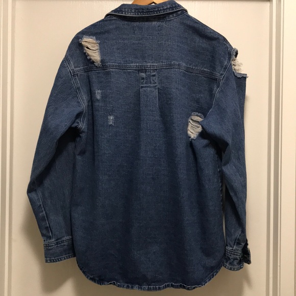 Distressed denim jacket - Picture 3 of 8